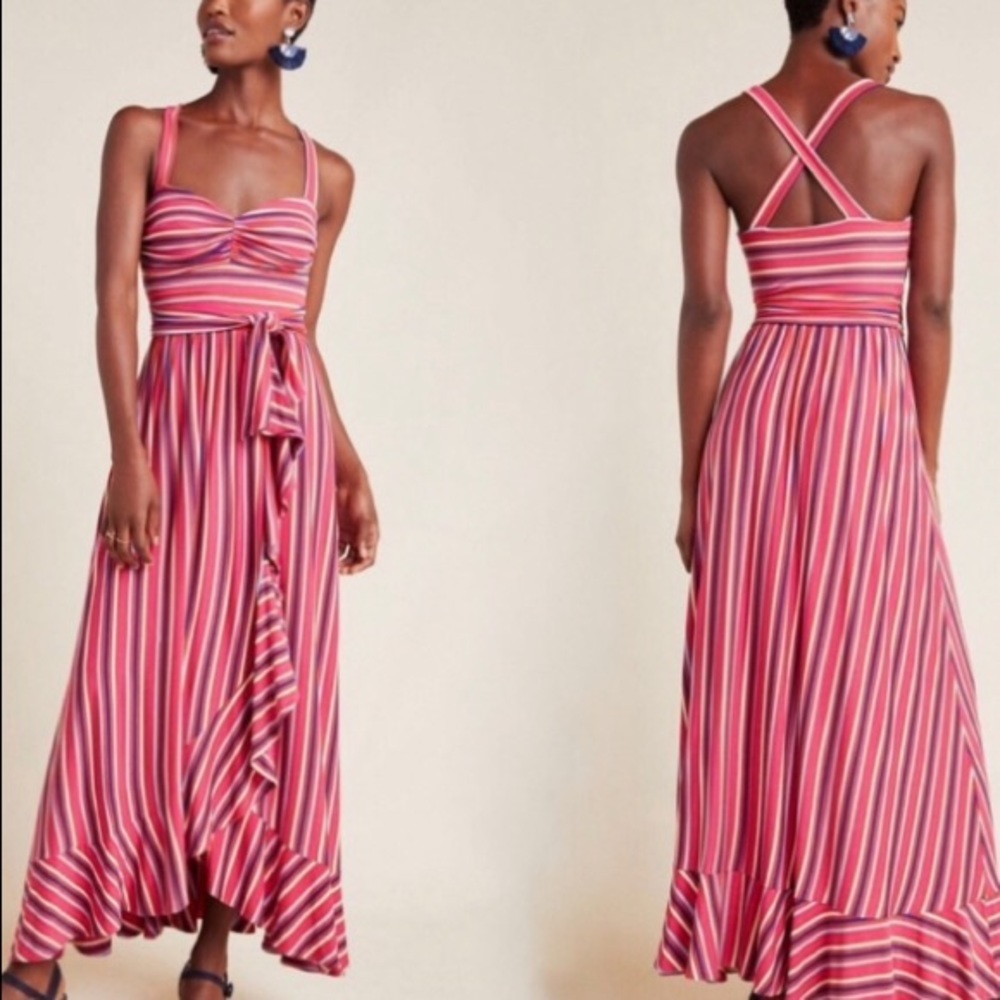 Anthropology Maeve Gabriela Ruffle Maxi Dress